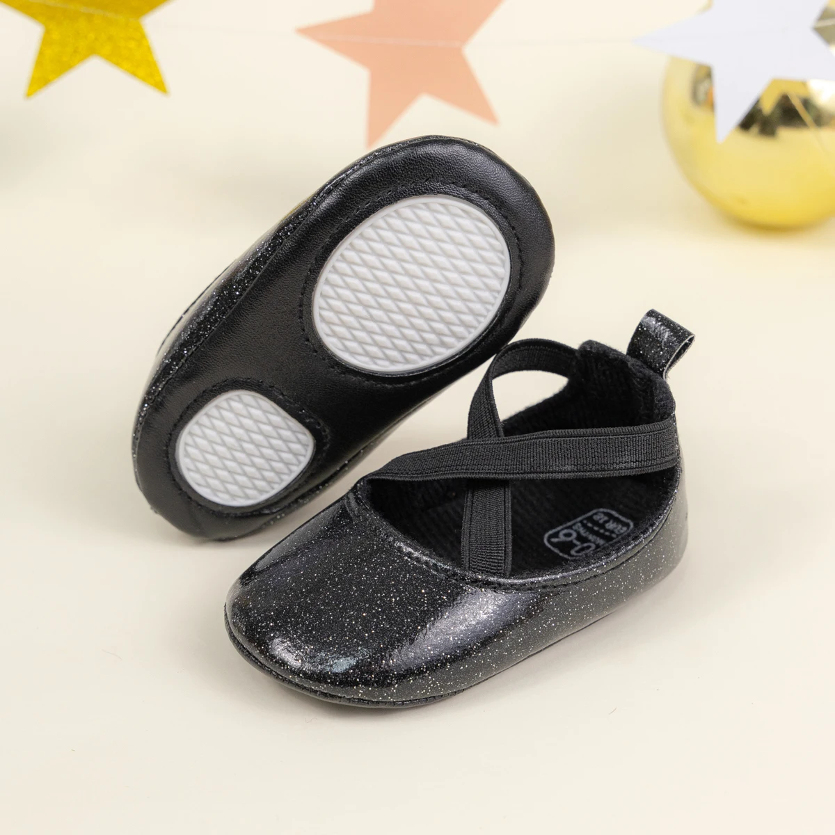 KIDSUN Newborn Baby Girl Princess Shoes Bling Soft Soles Non-Slip Infant Shoes First Walkers Baptism 2