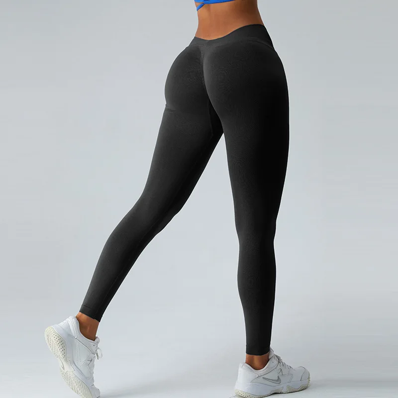 Seamless Leggings Women Back V Butt Scrunch Sports Legging Hip Lifting  Running Training Fitness Yoga Pants Workout Leggings