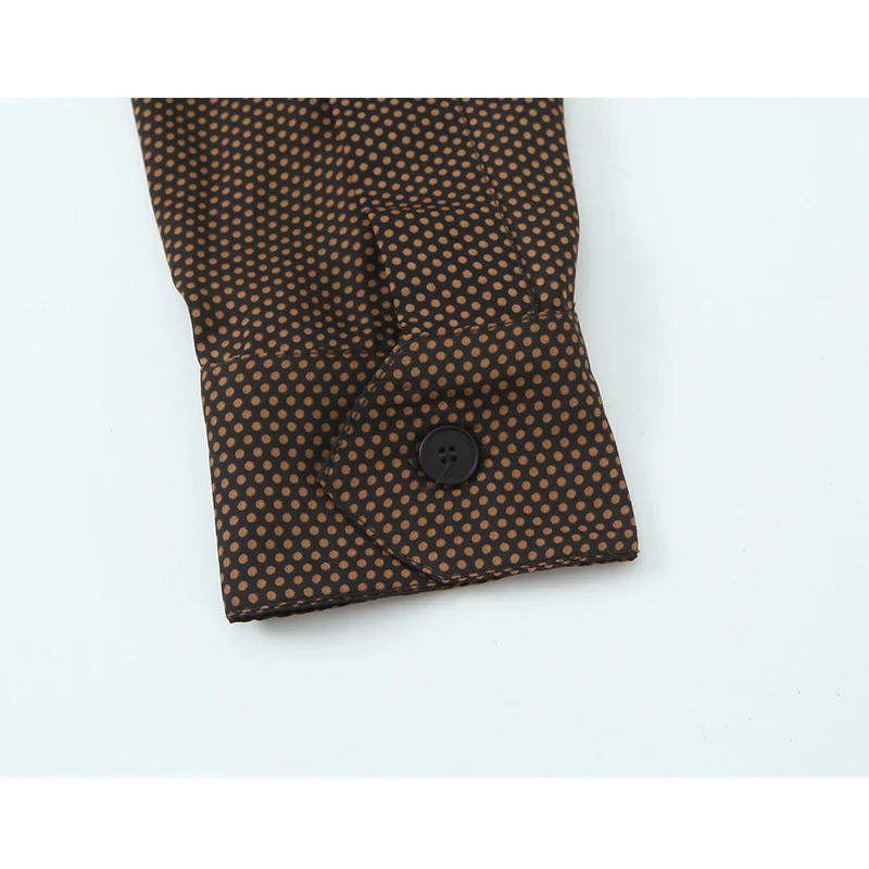 Woman Elegant Long Dress 2025 New Fashion Long Sleeve With Belt Women's Party Dresses Chic Polka Dot Printed Casual Midi Dress