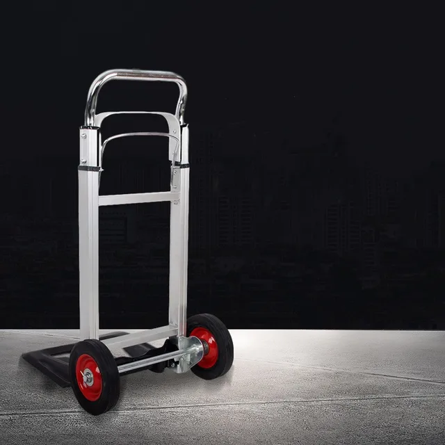 Összecsukható Kézi Teherautó -Poggyászkocsik Teleszkópos Fogantyúval Hordozható Könnyű Alumínium Aloy Kerti Kocsi - Image 4