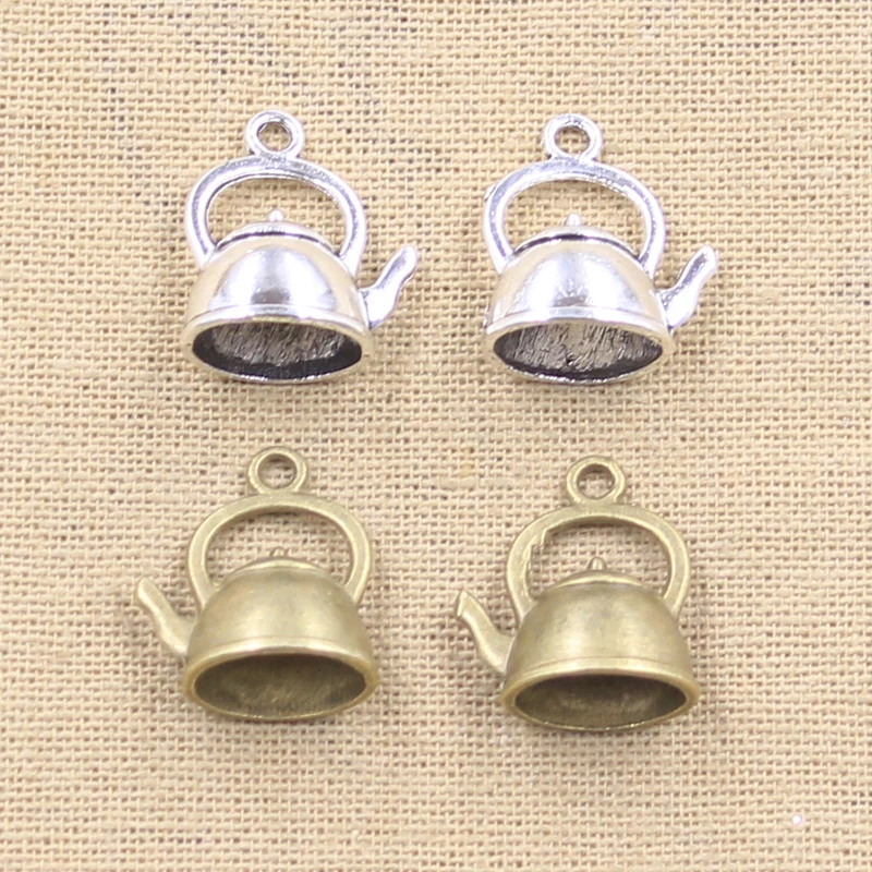 8 stücke Charms Wasserkocher Teekanne 20x17x10mm Antike, Der Anhänger fit, vintage Tibetischen Bronze Silber farbe, DIY Handgemachten Schmuck