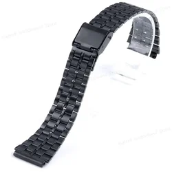Elegant Gold 18mm Metal Watch Band Bracelet (Black)