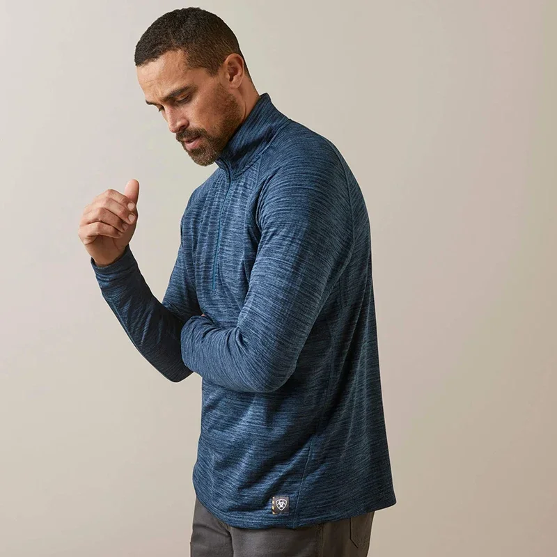 

Men's Ariat T-Shirts 2024 Rebar Gridwork Baselayer 1/4 Zip Long Sleeve Outdoor Sports Pullovers tops Athletic Sweatshirts
