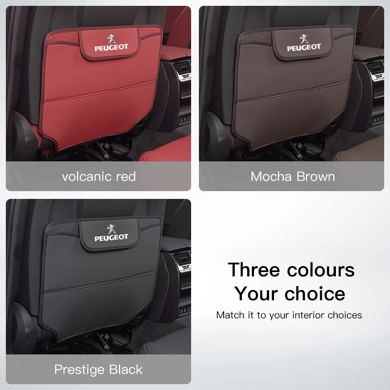 PU Leather Car Seat Backrest Child Anti-Kick Pad For Peugeot 307 206 106 208 407 207 301 406 308 807 508 408 107 205 108 607