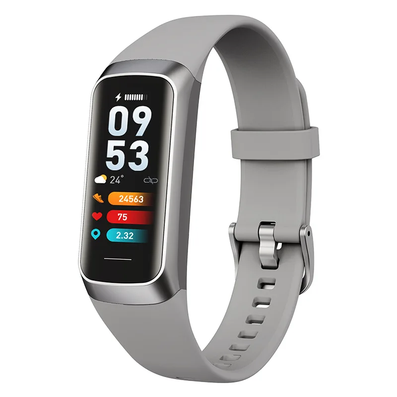 

Smart Watch Bracelet Heart Rate Blood Oxygen Blood Pressure Monitoring Alarm Touch Operation Waterproof Silicone Bracelet