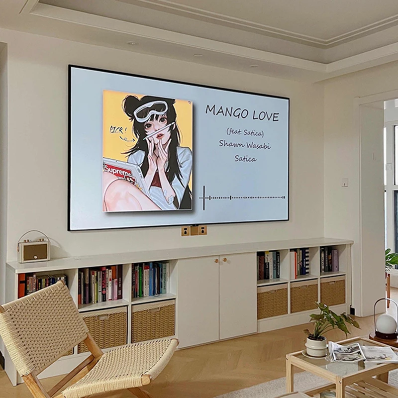 ALR Projector Screen 3D Nano Grey Crystal Ambient Light Rejecting Fixed Frame 1CM Ultra Narrow Border CLR 4K 8K Projection 2024