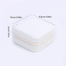 Compact Travel Jewelry Organizer: Portable Necklace, Earring, and Ring Storage Gift Box (White)