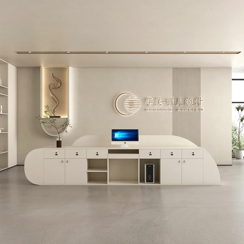 Restaurant Reception Desks Beauty Salon Storage Modern Store White Shop Front Desk Luxury Bancone Reception Luxury Furnitures