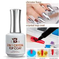 BOZLIN 15ml 2 IN 1 Crystal Top Coat Transparent Soak Off UV LED Nails Art Manicure Gel Nail Polish Varnishes Primer Function Gel 2