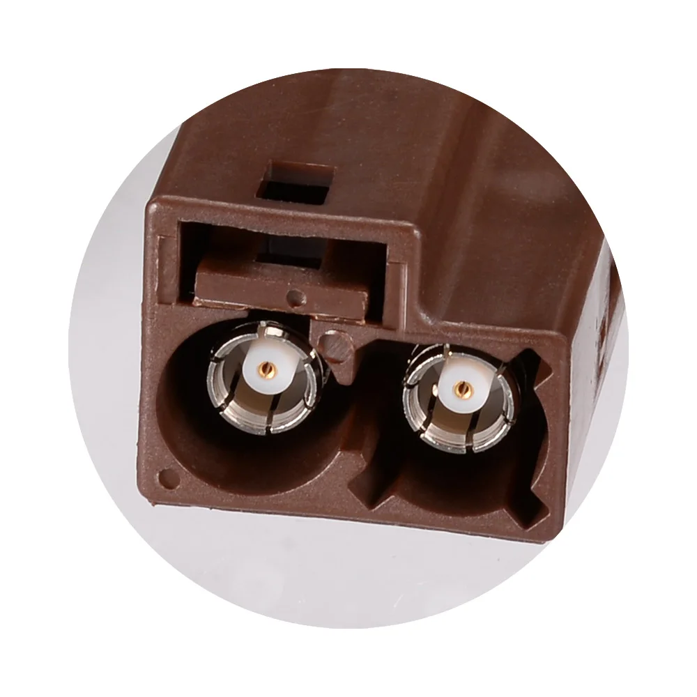Brown Female RF Coaxial Cable Connector for Telecommunications
