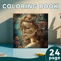 1PC Adult Mask Girl Coloring Book with 24Page Adult Picture Book For Relieve Stress Kill Time Graffiti Painting Drawing Art Book 1