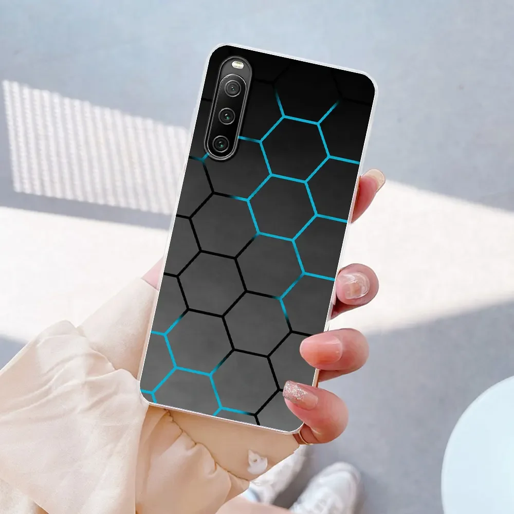 Elegant Marble Painted Clear Silicone Case for Sony Xperia 10 IV & 5 IV