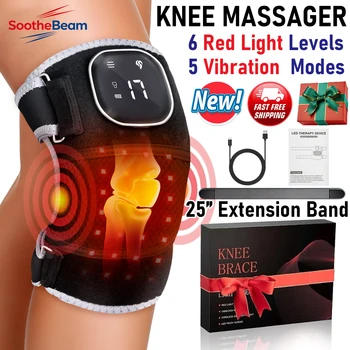 USB 3-IN-1 Red Light Therapy Brace 660nm 850nm Infrared Heating Vibration Massage Pad for Knee Shoulder Elbow Joint Pain Relief