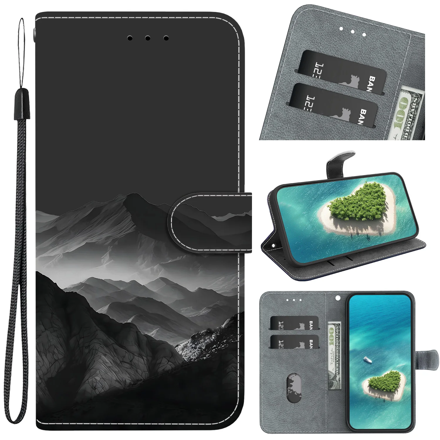 Premium Magnetic Leather Flip Wallet Phone Case