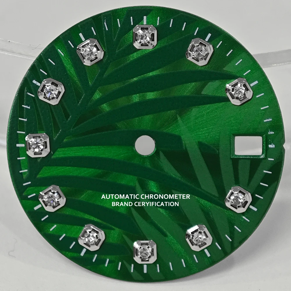 Green Luminous High-Quality Watch Face for Date Series, 28.5mm Dial