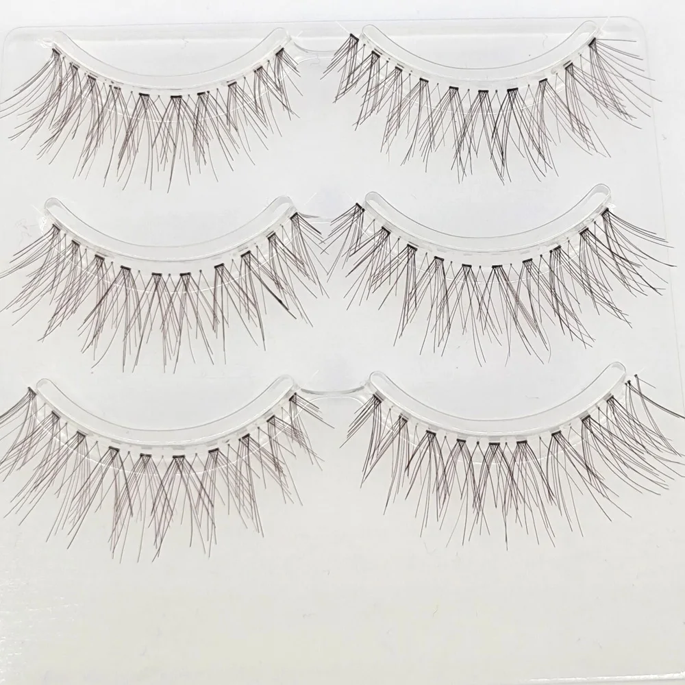 Brown 3d Eyelash Thick Crisscross False Eyelashes Natural Fibers Fake