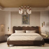 Tête de lit minimaliste, cadre double esthétique, lit français, chambre à coucher, Queen, accessoires de maison pour dortoir 5