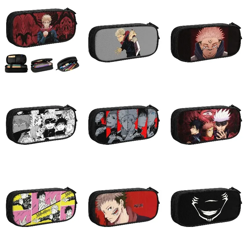 

Jujutsu Kaisen School Pencil Case Boy Girl Large Capacity Yuji Itadori Anime Manga Pencil Bag Pouch Students Stationery