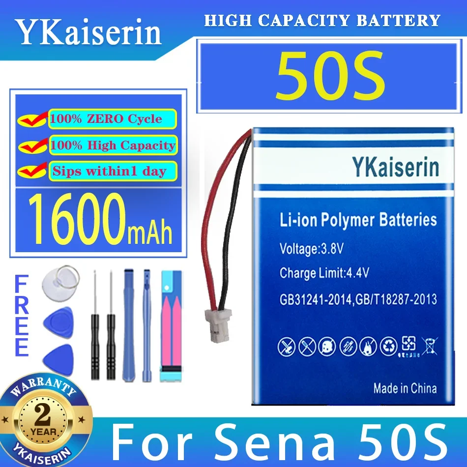 Batteria Ykaiserin Per Sena S10 S20 10U 30S Evo 30K Slr2 Sp51 10C 10 S 20S 50S 50R Shoei Gt-Air Ii 2019 Smh10 Bateria