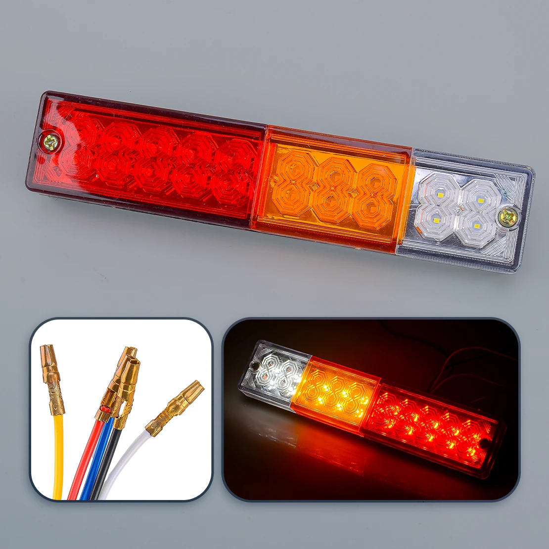 

Водонепроницаемый задний фонарь заднего поворота для грузовиков, катеров, фургонов, 12-24 В