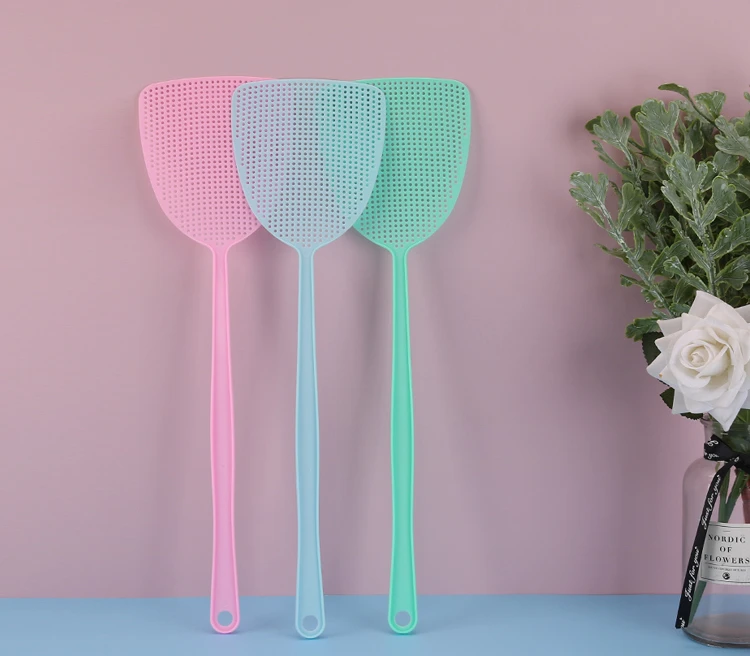 6 Pcs Fly Swatter Long Handle Thickened Plastic Indoor Home Racket Summer Manual Mosquito Killer