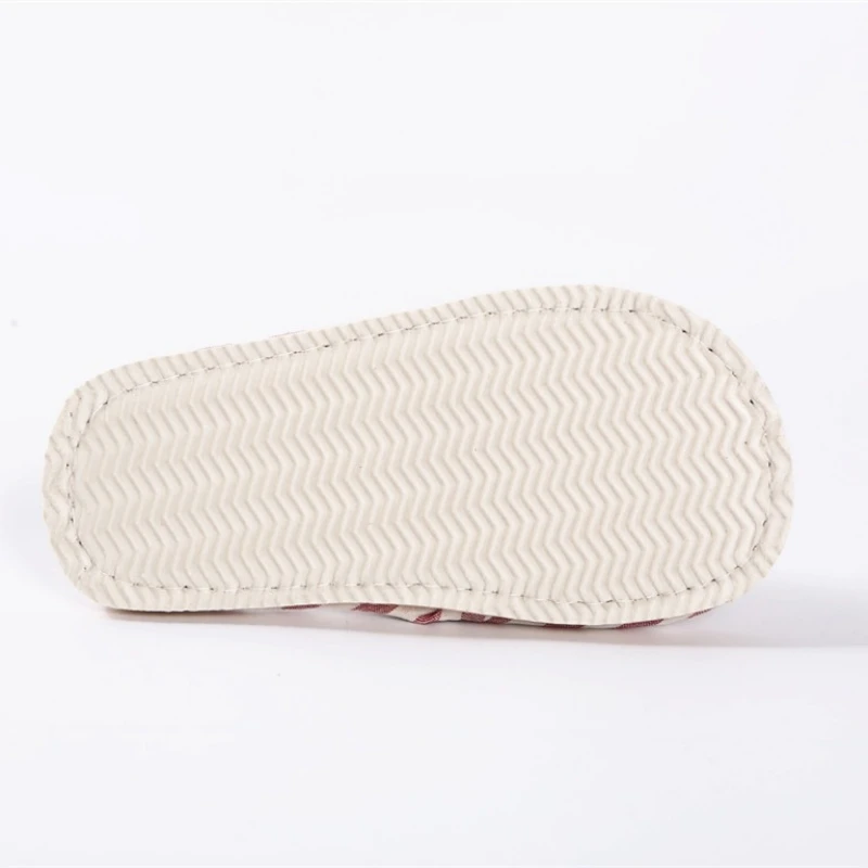 Women Cozy Flat Linen Shoes Autumn Men Indoor Home Linen Slides Four Season Floor Flip Flops Adults Comfortable Striped Sandals 6