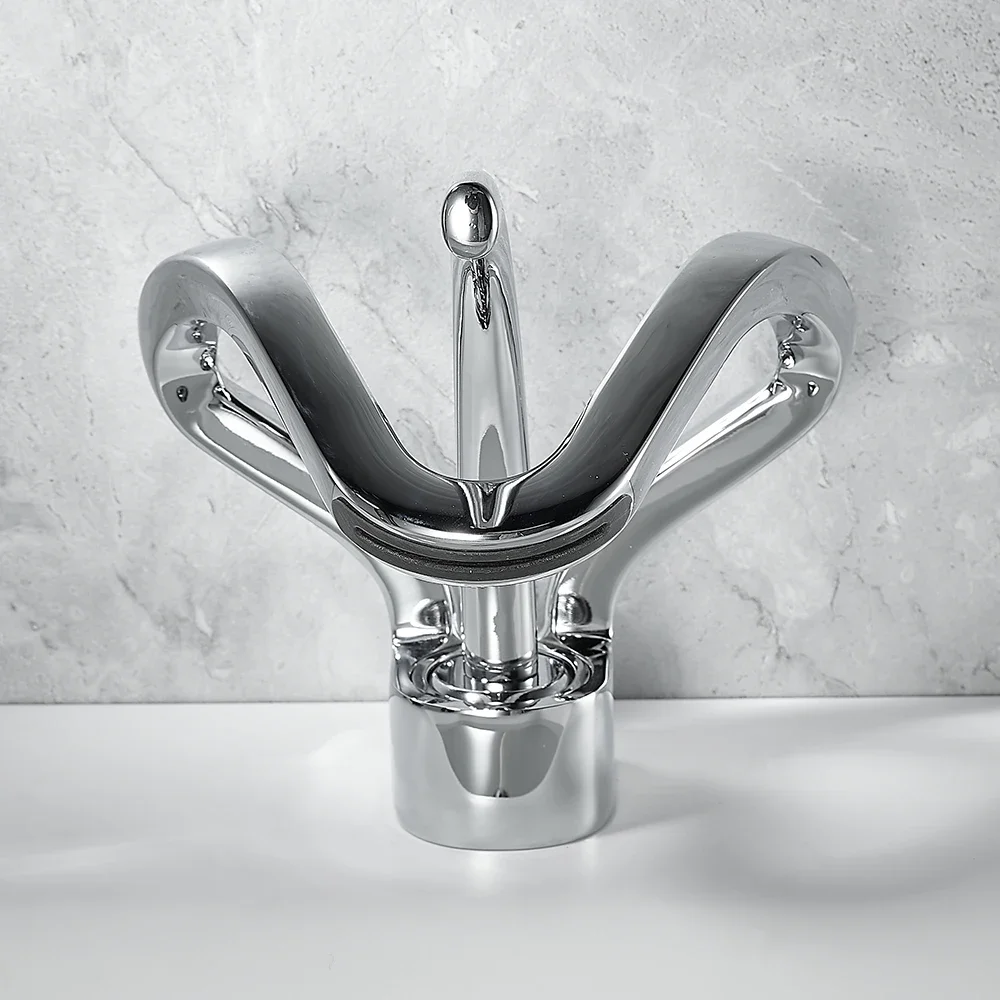 ก๊อกน้ำอ่างล้างหน้าแบบน้ำตก ก๊อกน้ำห้องน้ำแบบก้านโยกเดี่ยว ก๊อกผสมอ่างล้างหน้า ก๊อกน้ำโครเมียม ก๊อกน้ำทองเหลือง ก๊อกน้ำอ่างล้างหน้าสีเงิน 855983 1