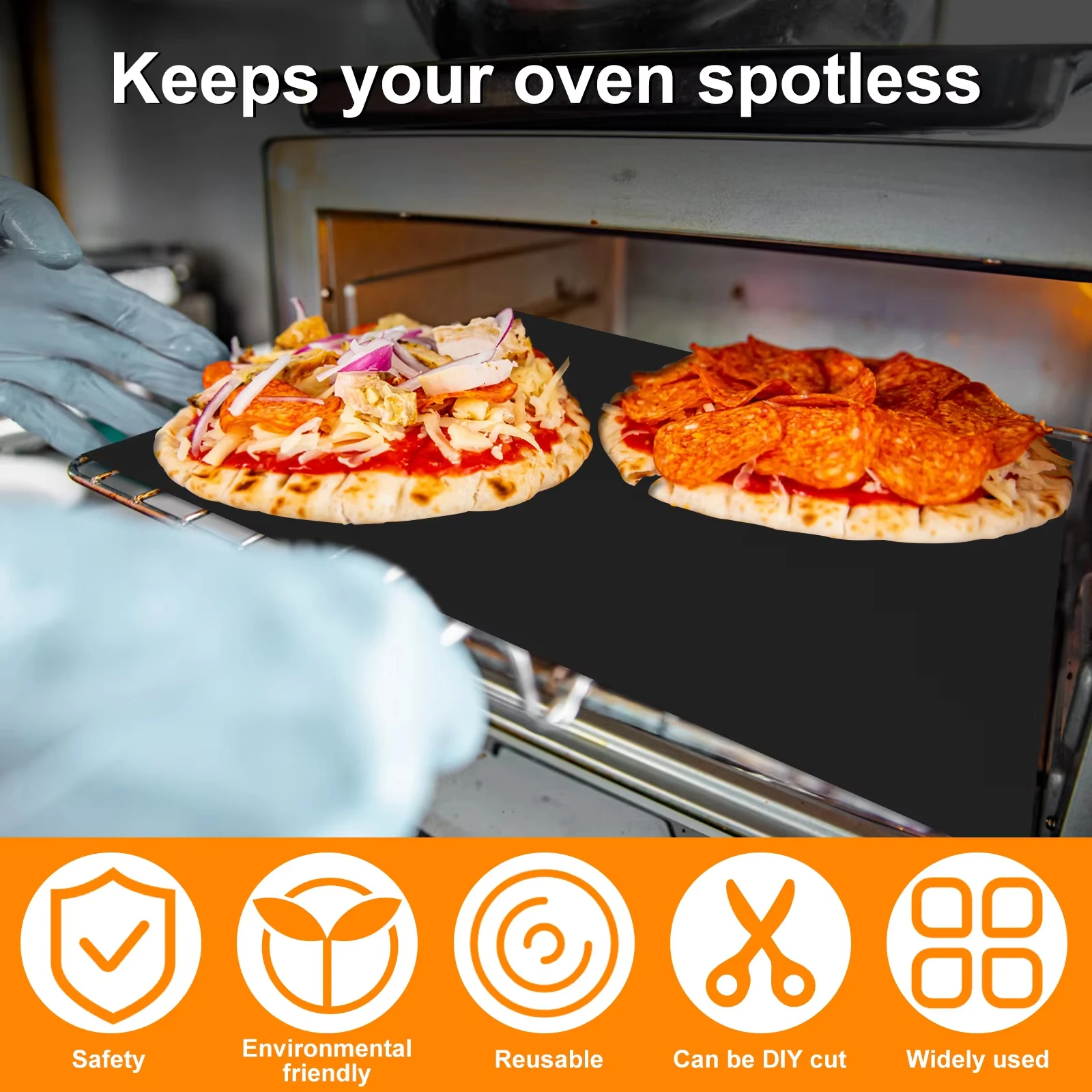 10Pcs Oven Liners Grill Mat 50x40cm Non Stick BBQ Grill Liners Reusable Barbecue Baking Liners Cook Pad Microwave Oven Tool