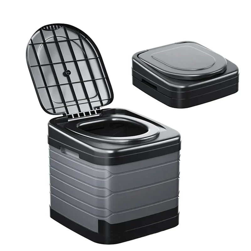 Outdoor Toilet Portable Folding Toilet Car Collapsible Big Self-driving Emergency Mobile Camping Toilets Adults Elderly