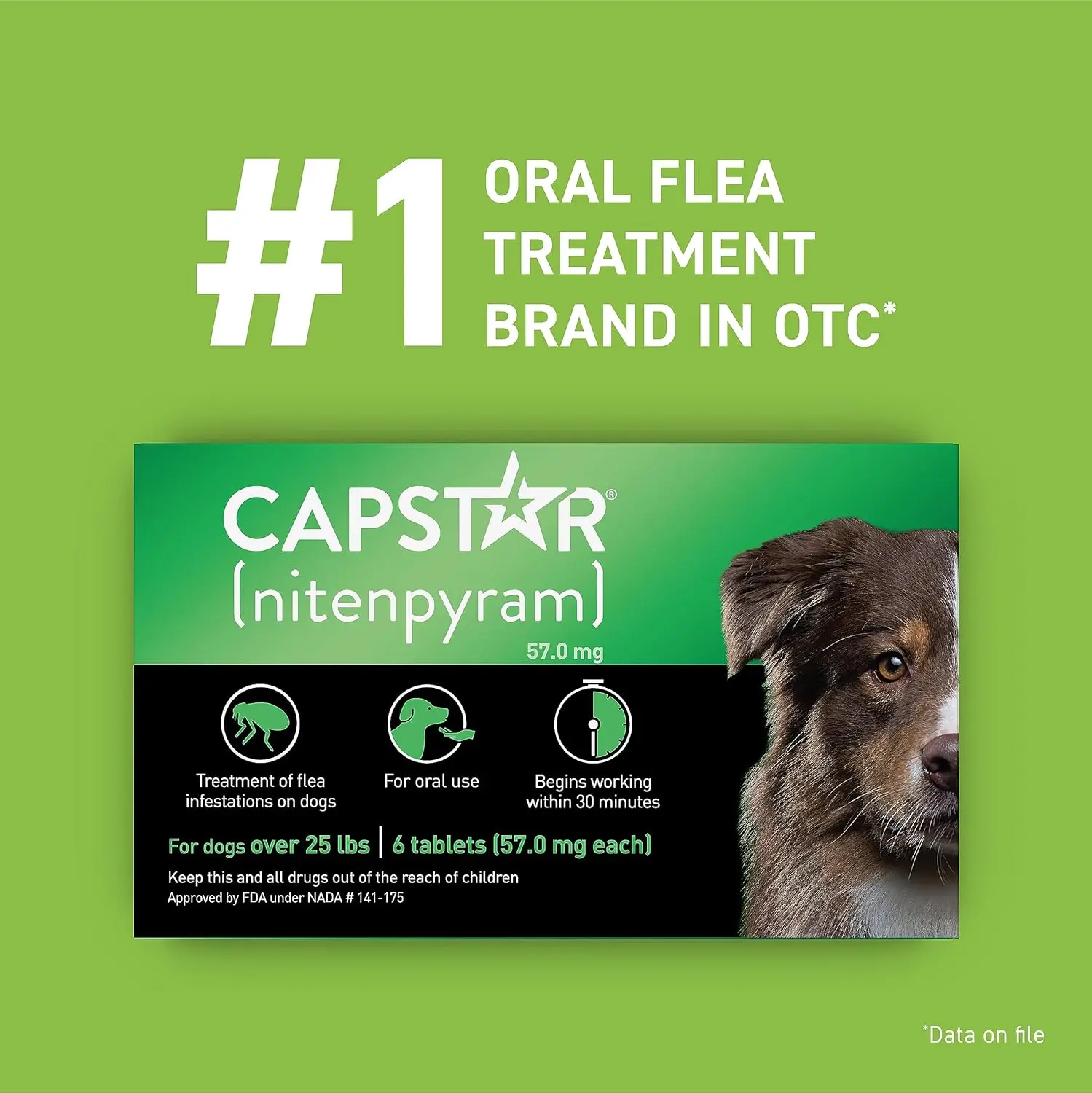Oral Flea Treatment for Dogs, Fast Acting, 12 Tablets, Medium & Large Dogs (Over 25 lbs)