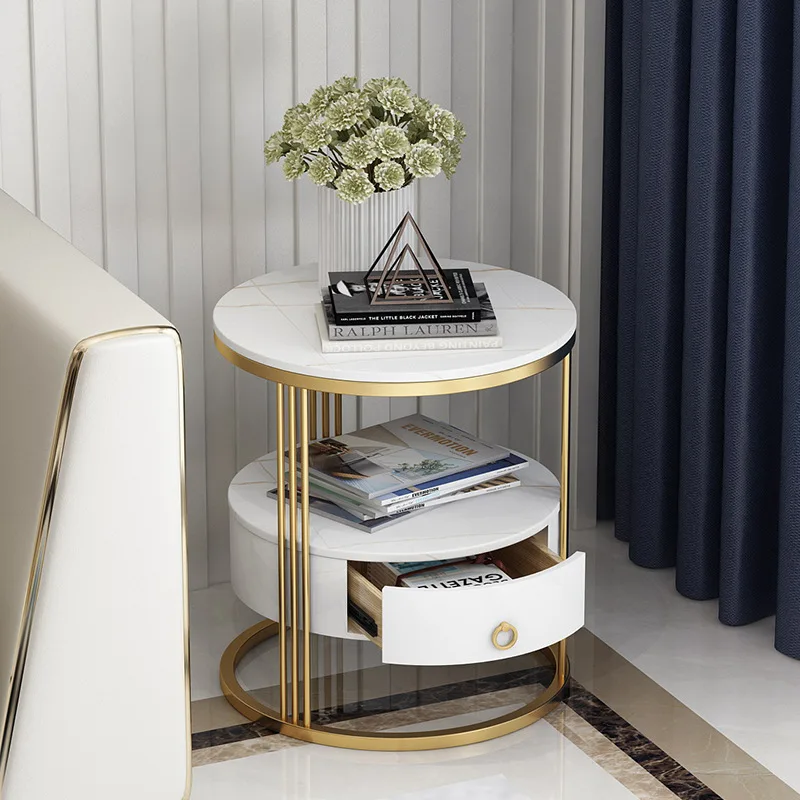 

Living Room Furniture Bedside Table Nordic Balcony Storage Cabinet Simple Modern Bedroom Round Endtables Hotel Porch Nightstands