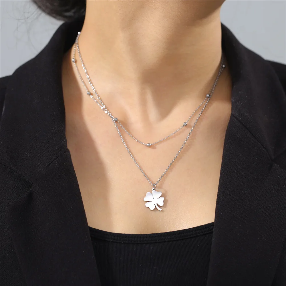 Collier Trèfle à 4 Feuilles En Argent Et Quartz Naturel - Marque Fossil, Neuf Avec étiquettes