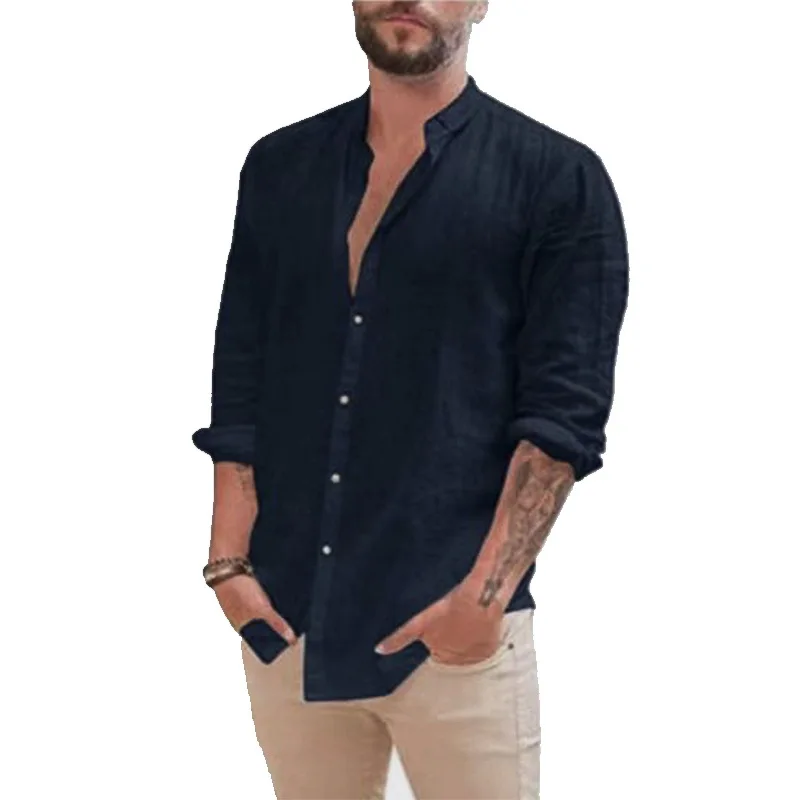 New Summer Single Breasted Cardigan Shirt Fashionable Men's Business Travel Lightweight And High Quality Loose Breathable Shirt