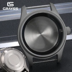 T2 Titanium/Steel Pilot Diving Watch Case - Premium Waterproof & Anti - Allergy Design with AR Sapphire - 36mm NH (Solid back)