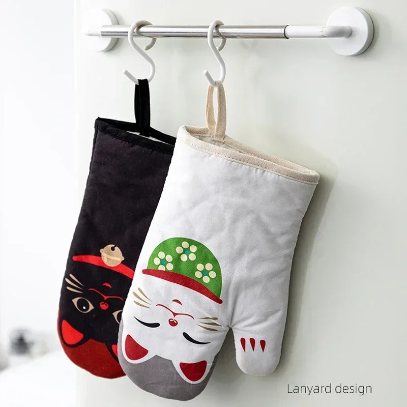 1/2pcs Oven Mitt Cute Cat Kitchen Heat Resistant Gloves