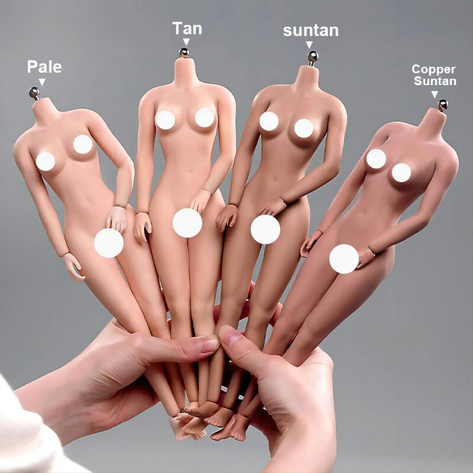 

Toys AB001 1/6 Female Seamless Body 12'' Pale/ Suntan Steel Skeleton Flexible Big Beast Action Figure with Removable Feet