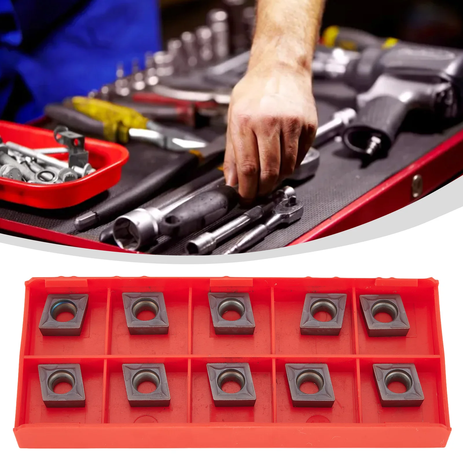 

10x Carbide Inserts CCMT09T304 VP15TF Carbide Inserts Set CCMT 09 T3/CCMT32.51 Set With Box For Stainless Steel/Cast Iron