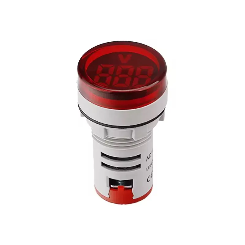 미니 LED 디지털 디스플레이 전압계 교류 60V-500V 디지털 디스플레이 표시기 조리개 22mm 신호 램프