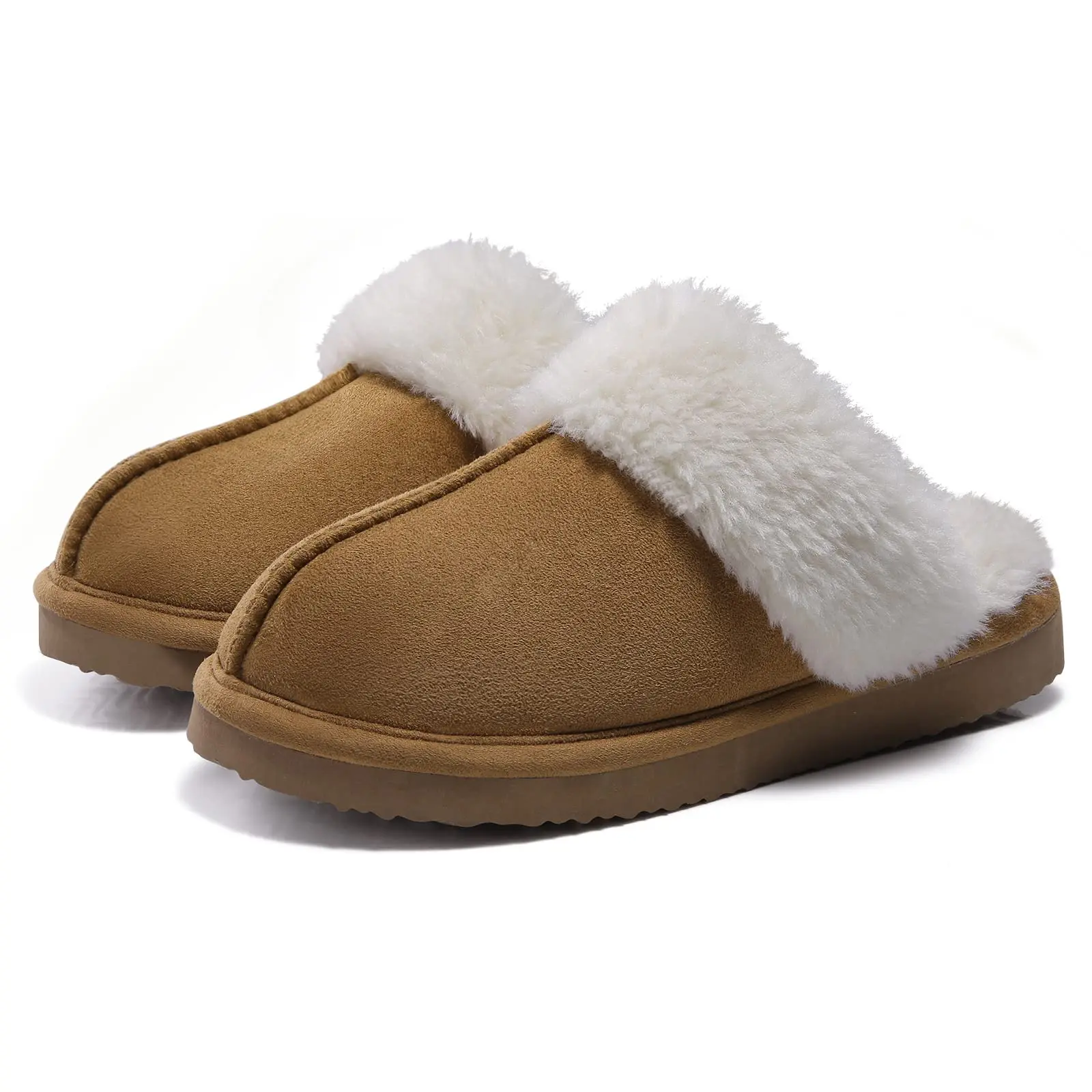 Evshine Women Plush Cotton Slippers Winter Indoor Warm Soft House Slipper Comfort Memory Foam Slides Outdoor Fur Fuzzy Flat Shoe