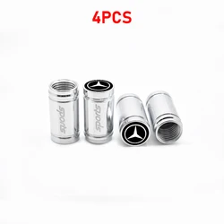 Premium Car Wheel Tire Valve Caps - Set of 4 (Benz Sports Silver)