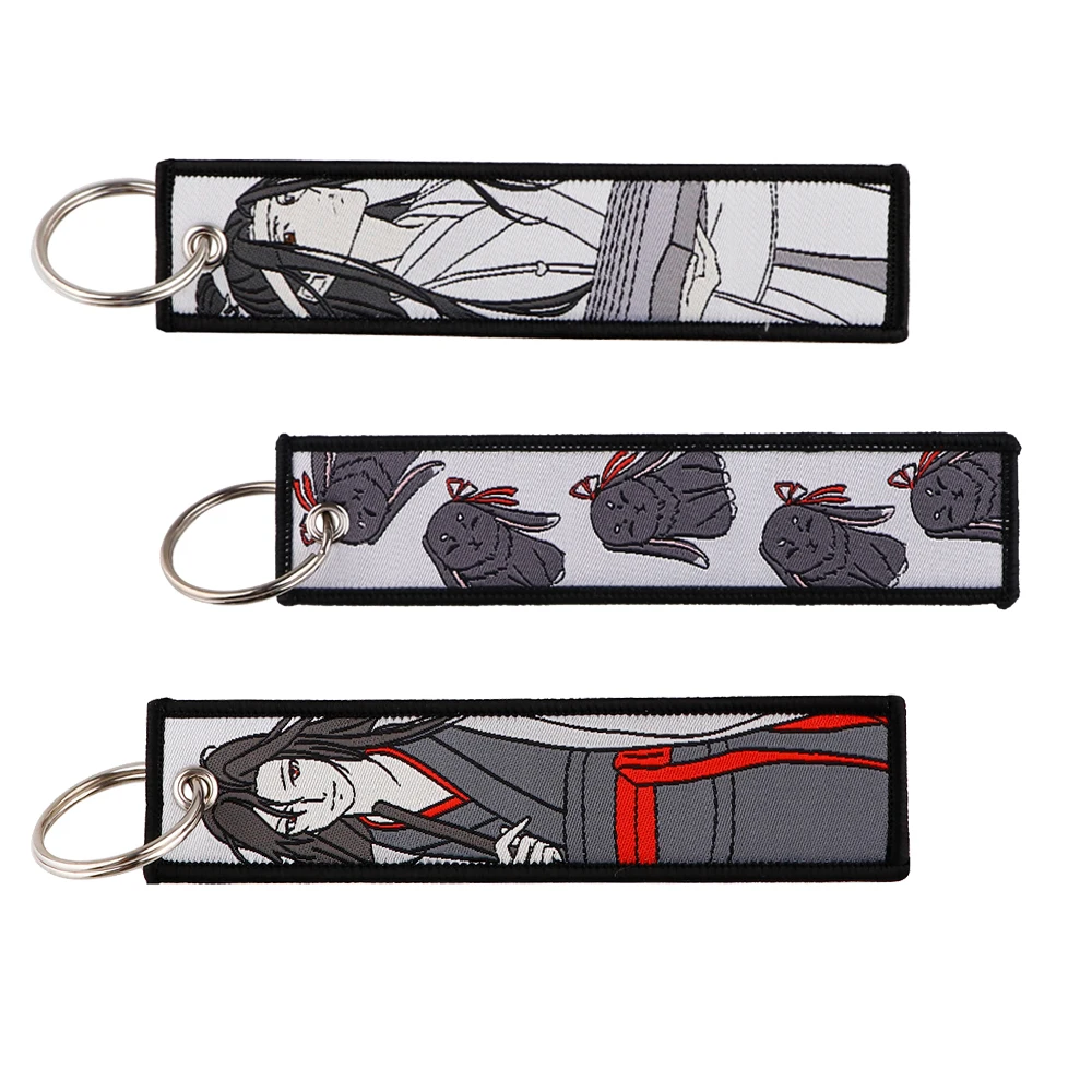 

Anime Mo Dao Zu Shi Key Fobs Holder Embroidery Keychain for Motorcycles Key Ring Key Tag Chaveiro Backpack Accessories