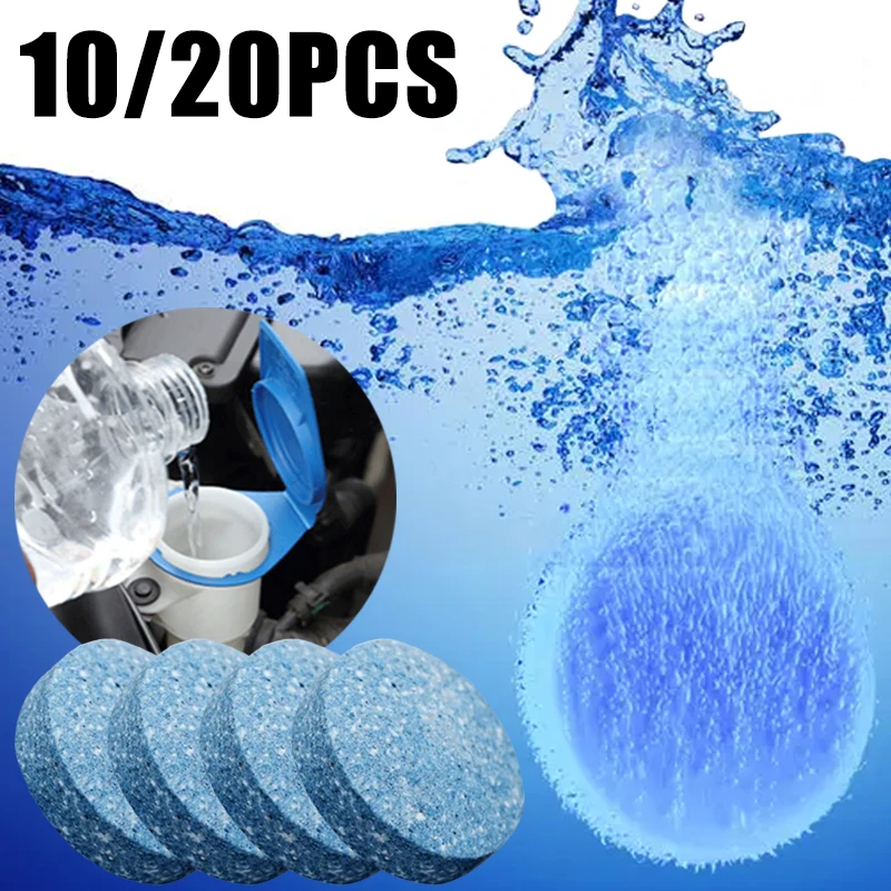 

10/20Pcs Car Effervescent Tablets Windshield Cleaner Wiper Glass Cleaning Tablet Universal Car Cleaning Tools Auto Accessories