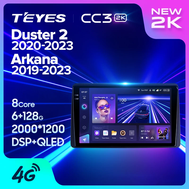 TEYES CC3 2K, 르노 먼지털이 HM 2 II 2020 - 2023 Arkana 1 I 2019 - 2023 차량용 라디오 멀티미디어 비디오 플레이어, 네비게이션 스테레오 GPS, 안드로이드 10 No