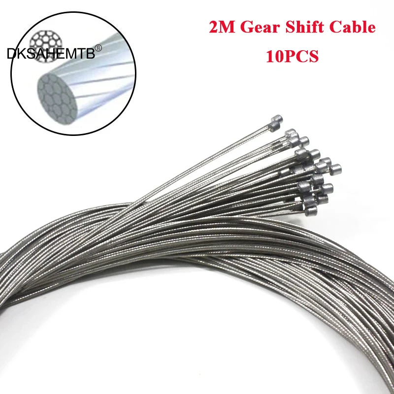 

10pcs 2M MTB Bicycle Brake Line Bicycle Speed Line Fixed Gear Shifter Gear Brake Cable Sets Core Inner Wire for MTB Road Bikes