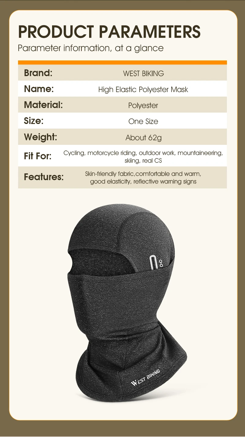 WEST BIKING Winter-Fleece-Sturmhaube, Vollgesichtsmaske, winddicht, thermisch, Unisex, Skifahren, Radfahren, Kopfbedeckung, Fahrradhelm, Liner, Sportausrüstung – Detail 30