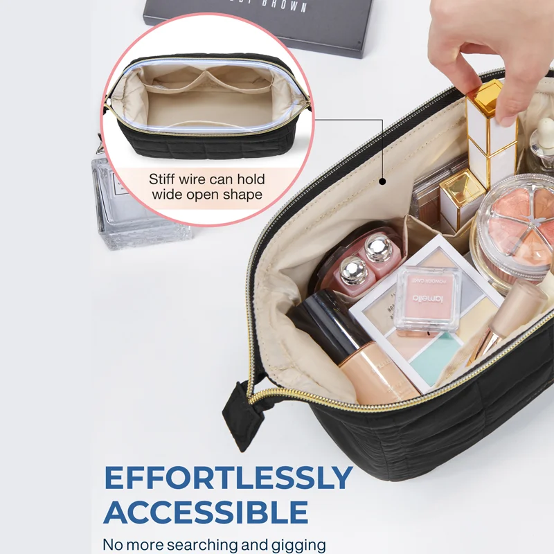 Makeup Brushes Makeup Bag That Opens Wide BAGSMART Travel Makeup