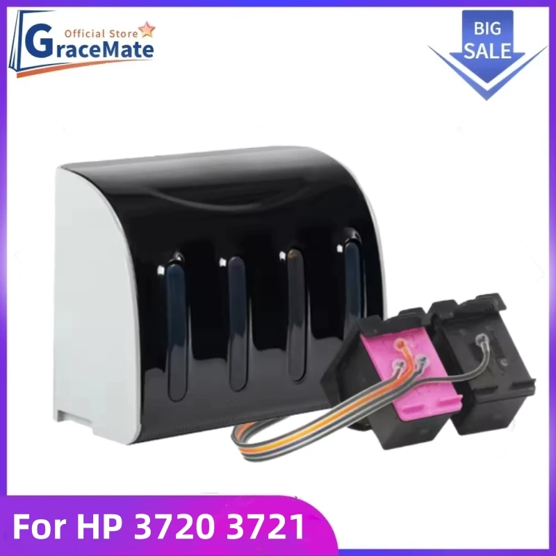 GraceMate Compatible For Hp 65 Continuous Ink Supply System 3720 3721 3723 3724 3730 3732 3752 3755 3758 Printer Cartridge