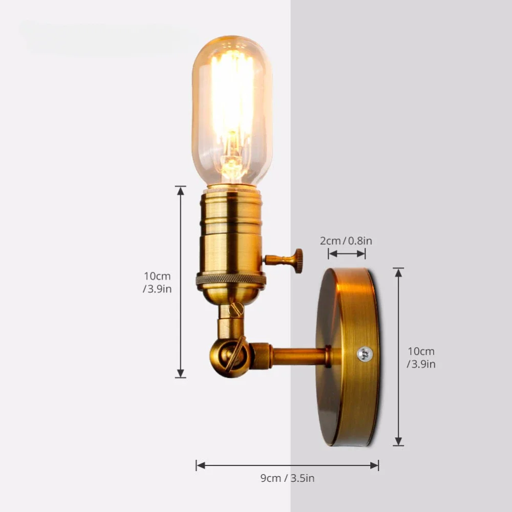 American Retro Industrial Style Rocker Arm Wall Lamp Bedroom - Image 3