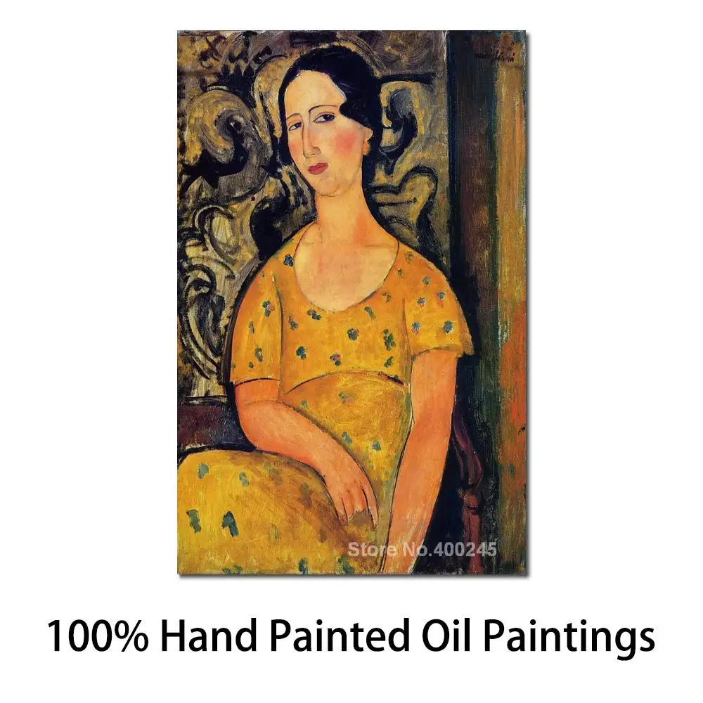 

Amedeo Modigliani художественная коллекция молодой женщины в желтом платье (известная как мадам модот) картина маслом на холсте Высокое качество ручная роспись