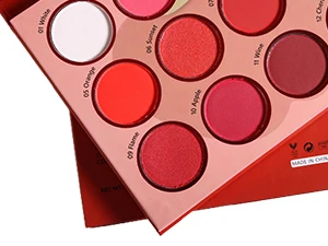 12 Color Red Eyeshadow Palette Makeup Ultra Pigmented Blending Bright Dark Hot True Red Eye Shade Shimmer Eye Shadow